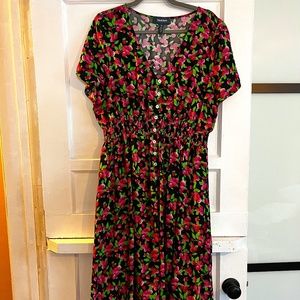 Modcloth Black Raspberry Midi Dress